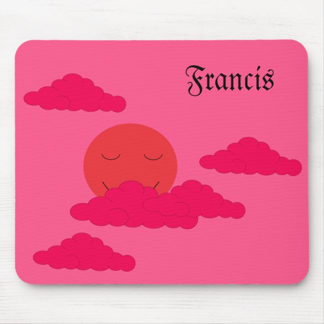 Mousepad Sol Laranja se Pondo no Céu Vermelho:  (Frente)