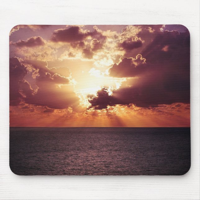 Mousepad Sol Nublado Sobre Horizonte Marítimo (Frente)