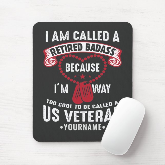 Mousepad Soldado Aposentado de Humor Veterano dos EUA (Com mouse)