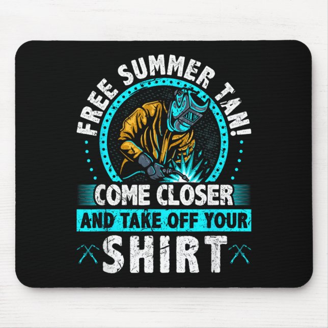 Mousepad Soldador Bronzeado de Verão Grátis Engraçado Fabri (Frente)