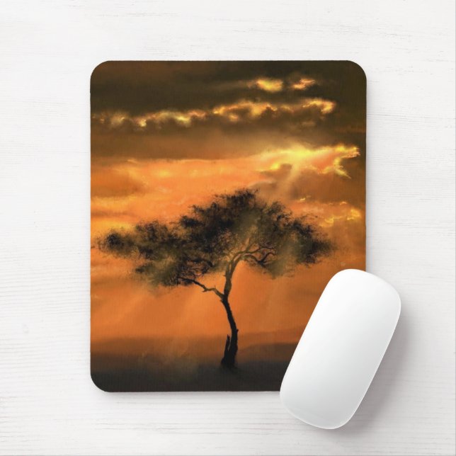 Mousepad Solitário Tree Sunbeams v - Sunrise (Com mouse)