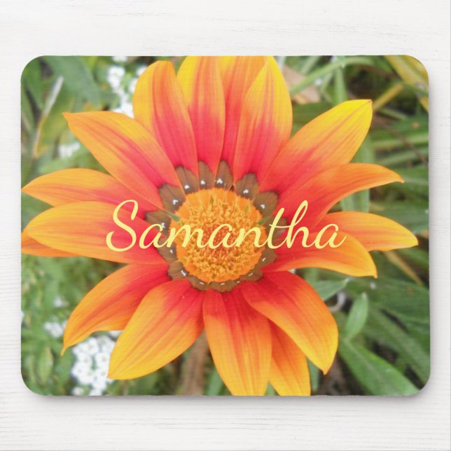 Mousepad Solteiro Laranja Flor Personalizado (Frente)