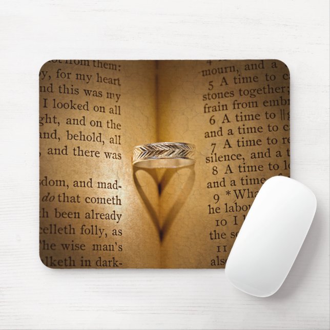 Mousepad Sombra do Coração e Anel na Bíblia (Com mouse)