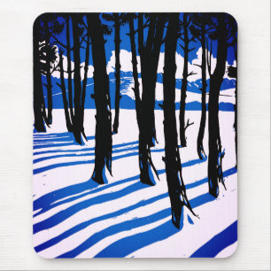 Mousepad Sombras da Floresta de Inverno – Natureza Minimali