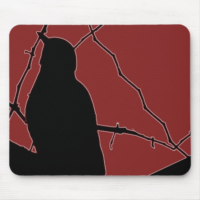 Mousepad Song Bird Black Silhouette em Maroon (Frente)