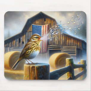 Mousepad Songbird Cantando Com Bandeira Americana