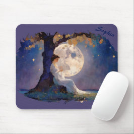 Mousepad Sonhador ao Luar - Céu Noturno Sereno