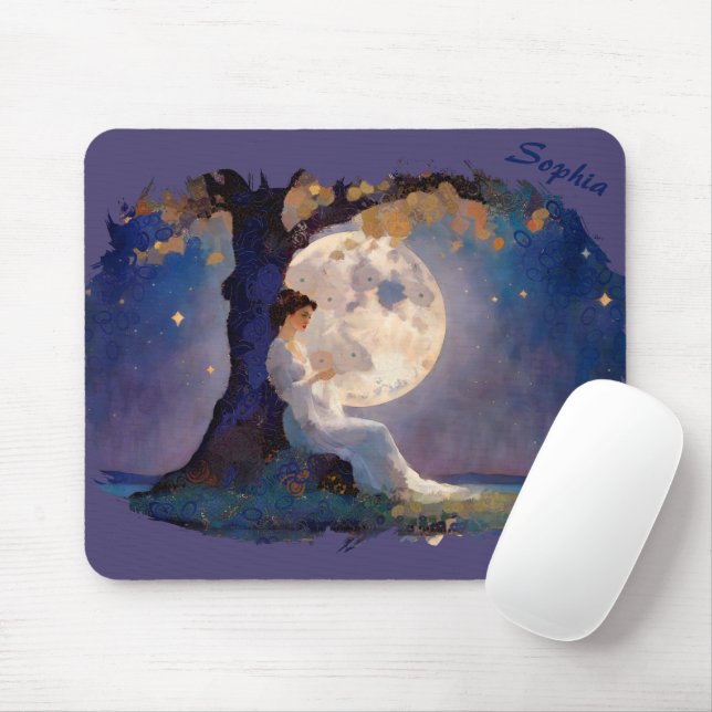 Mousepad Sonhador ao Luar - Céu Noturno Sereno (Com mouse)