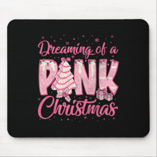 Mousepad Sonhando Com Um Bolo De Árvore De Natal Rosa Engra