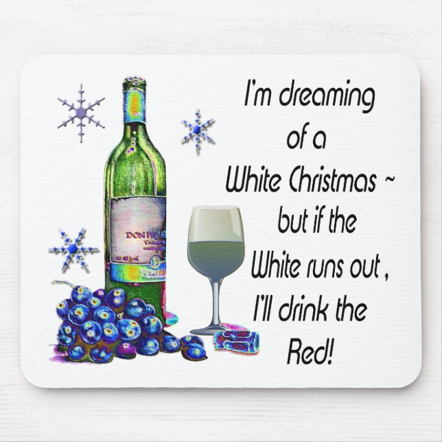 Mousepad Sonhando do White Christmas, presentes engraçados (Frente)