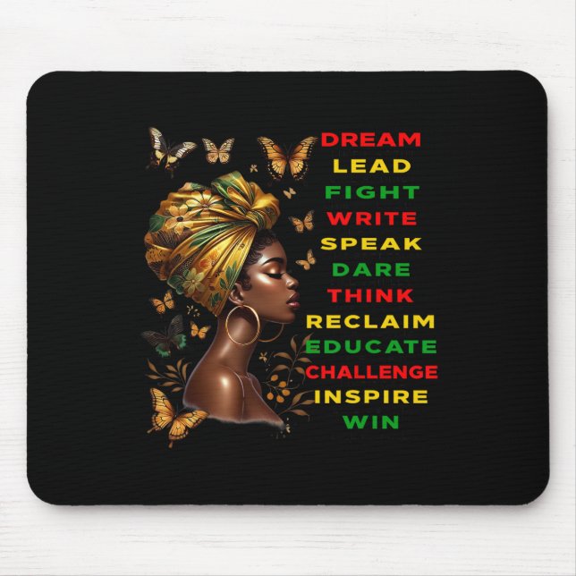 Mousepad Sonhe Como Mulher Negra Martin Mês da História Neg (Frente)