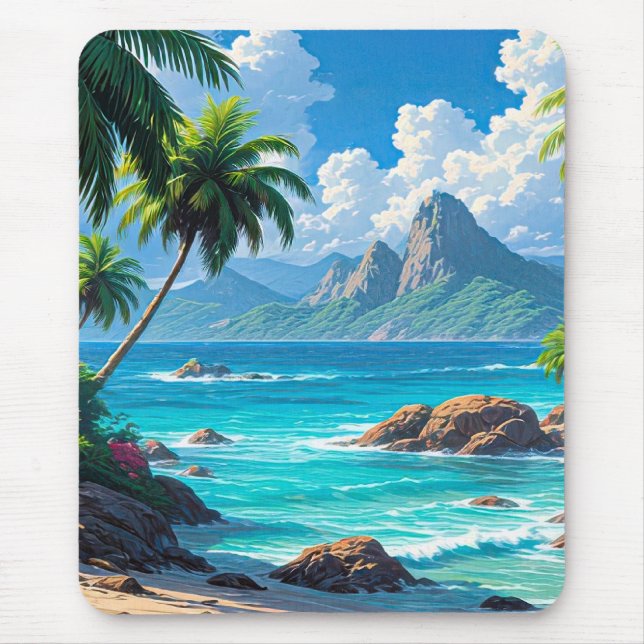 Mousepad Sonhe, Paraíso Tropical, (Frente)