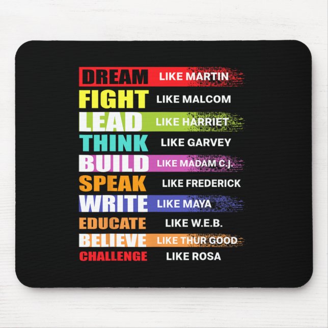 Mousepad Sonho Como Martin Lidera Como Harriet Black Histor (Frente)