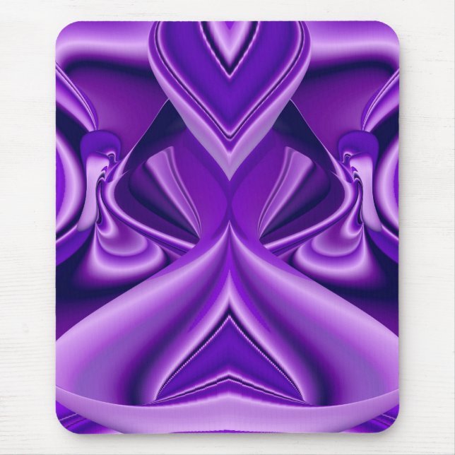 Mousepad Sonho de Flor Roxo, Abstrato Fantasy Arte Arco-Íri (Frente)