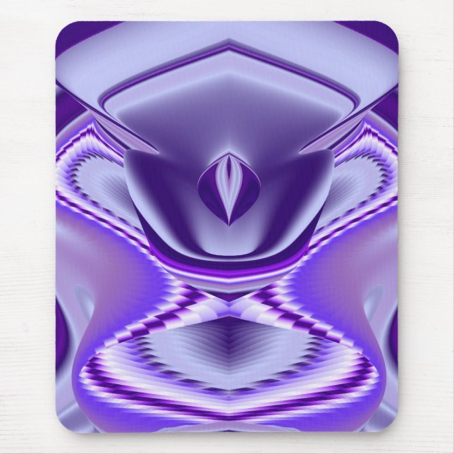 Mousepad Sonho de Flor Roxo, Abstrato Fantasy Arte Arco-Íri (Frente)