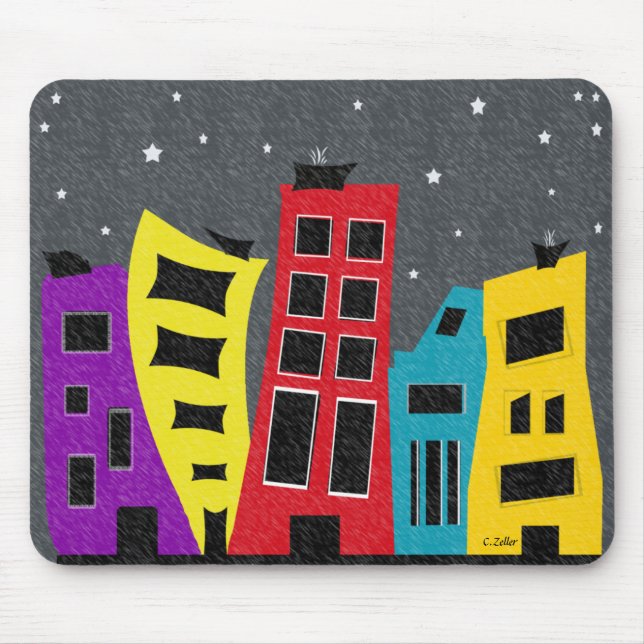 Mousepad Sonho de Scape da cidade (Frente)