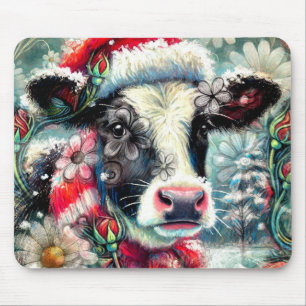 Mousepad Sonho de Vaca do Horário Mais Quente Floral Vermel