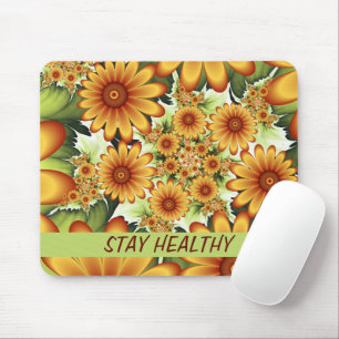 Mousepad Sonho Floral, Arte Fractal Moderna Abstrato