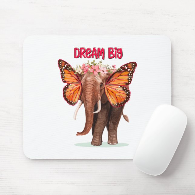 Mousepad Sonho Grande Como Um Elefante Inspirador (Com mouse)