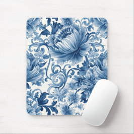 Mousepad Sonhos Azuis | Chinoiserie Aquarela Floral