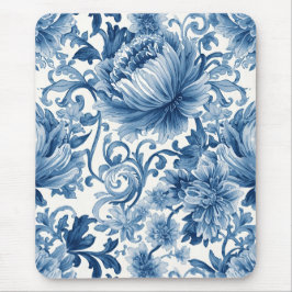 Mousepad Sonhos Azuis | Chinoiserie Aquarela Floral