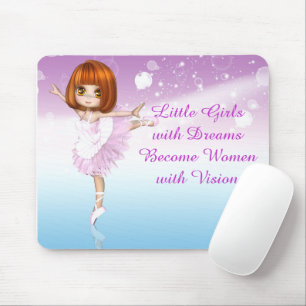 Mousepad Sonhos de Ballerina de Citação Inspirativa de Me