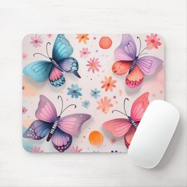 Mousepad Sonhos de Borboleta (Com mouse)