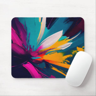 Mousepad Sonhos em Flor - Explosão Floral Abstrata Vibrante