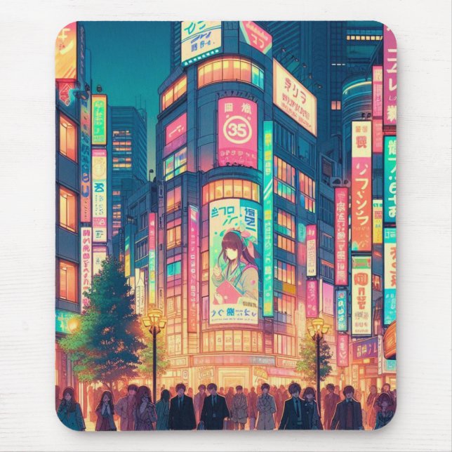 Mousepad Sonhos Neon de Shibuya (Frente)