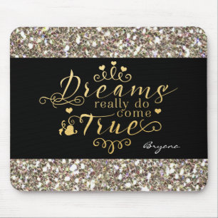 Mousepad SONHOS REALMENTE VÊM VERDADEIRAMENTE Dourado Pad 