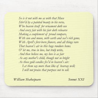 Mousepad Sonnet nº 21 por William Shakespeare