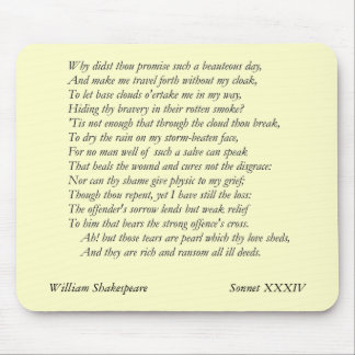 Mousepad Sonnet nº 34 por William Shakespeare