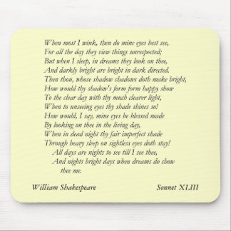 Mousepad Sonnet nº 43 por William Shakespeare