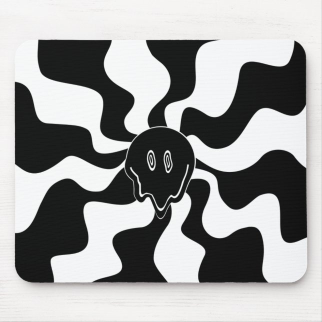 Mousepad Sorria derretida - Preto e Branco (Frente)