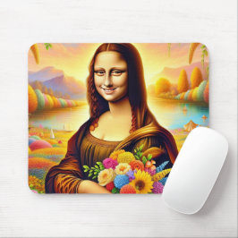 Mousepad Sorriso da Mona e flores