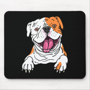 Mousepad Sorriso do Bulldog Americano Inglês Puppy Dog Love