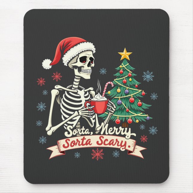Mousepad Sorta Feliz Sorta Assustadora Spooky Esqueleto Xma (Frente)