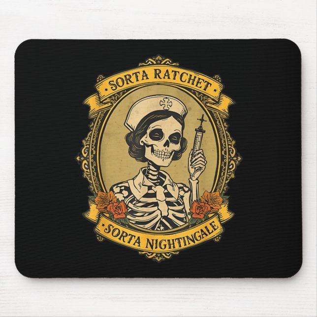 Mousepad Sorta Ratchet Sorta Nightingale Skeleton Nurse Hal (Frente)