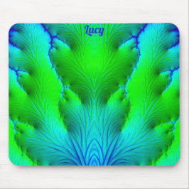 Mousepad SORTE ~ Zany Hot Shades de Fractal Verde e Azul