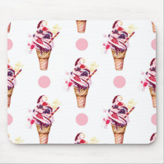 Mousepad Sorvete com morango e amora-preta