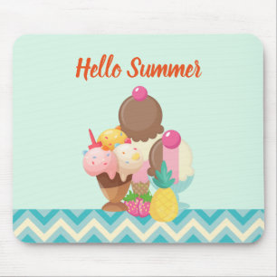 Mousepad sorvete com Sprinkles no verão