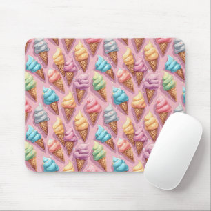 Mousepad Sorvete Cones A Rosa