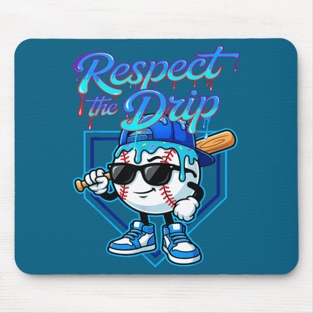 Mousepad Sorvete de Baseball Drip Respeite O Drip Casa Base (Frente)