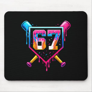 Mousepad Sorvete de Beisebol Gotejando Número 67 Seis Sete 