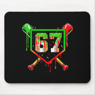 Mousepad Sorvete de beisebol pingando número 67 jogador 6 7