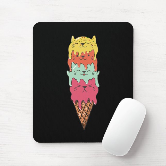 Mousepad Sorvete de Gato | Kawaii Kittens (Com mouse)