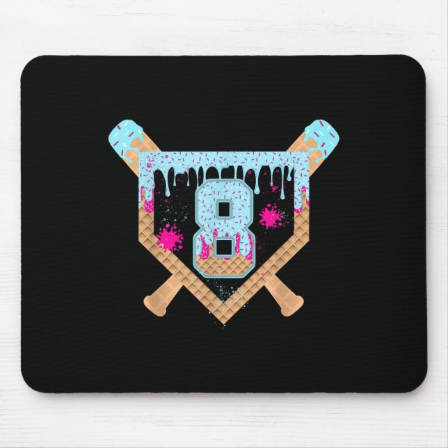 Mousepad Sorvete de gotejamento de beisebol Gotejamento de  (Frente)