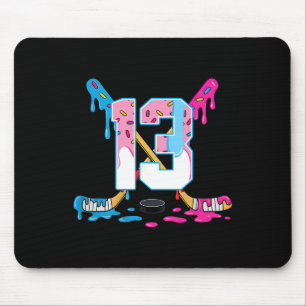 Mousepad Sorvete De Hóquei De 13 Anos Gota De Aniversário D
