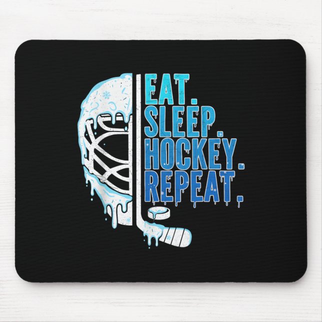 Mousepad Sorvete de Hóquei Gotejamento Comer Dormir Hóquei  (Frente)