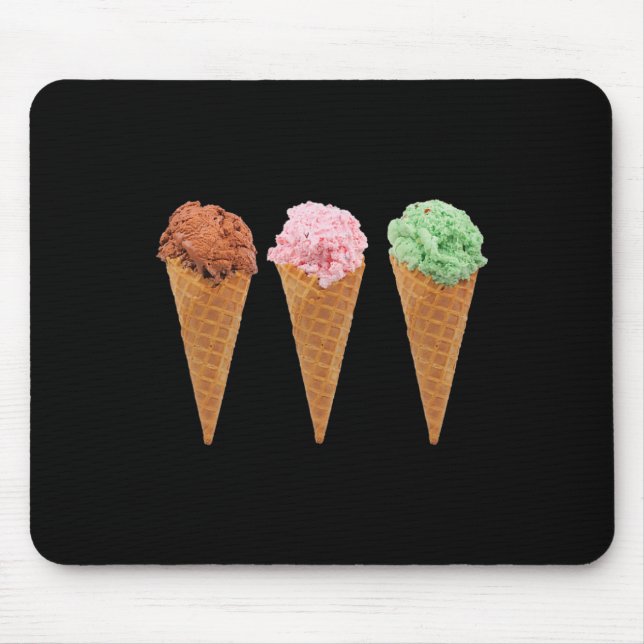 Mousepad Sorvete De Waffle Cones E Sorvete De Chocolate (Frente)